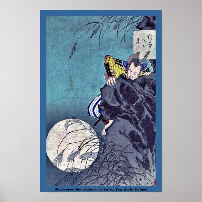 Póster Luna sobre el Monte Inaba por Taiso, Yoshitoshi Uk (Frente)