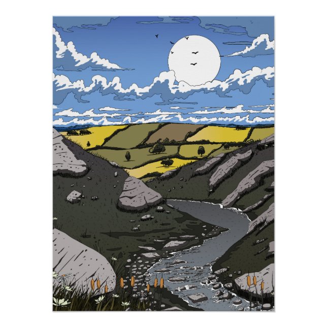 Póster Luna sobre el valle (Anverso)
