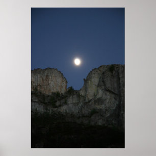 Póster Luna sobre la roca del Seneca, Virginia Occidental