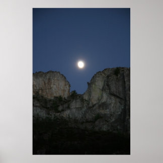 Póster Luna sobre la roca seneca, Virginia Occidental