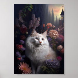 Póster Luna the Turkish Angora Cat Poster