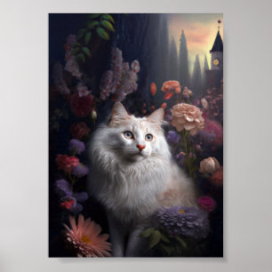 Póster Luna the Turkish Angora Cat Poster