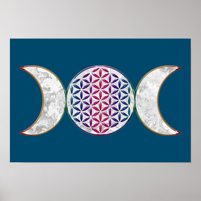 Póster Luna Triple Mágica - Flor De Espíritu De Vida 2 (Frente)