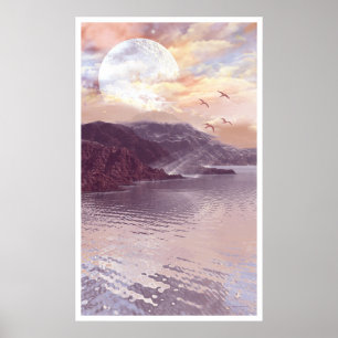 Póster Luna y agua 1