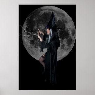 Póster Luna y bruja