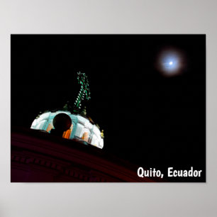 Póster Luna y cruz, Quito, Ecuador
