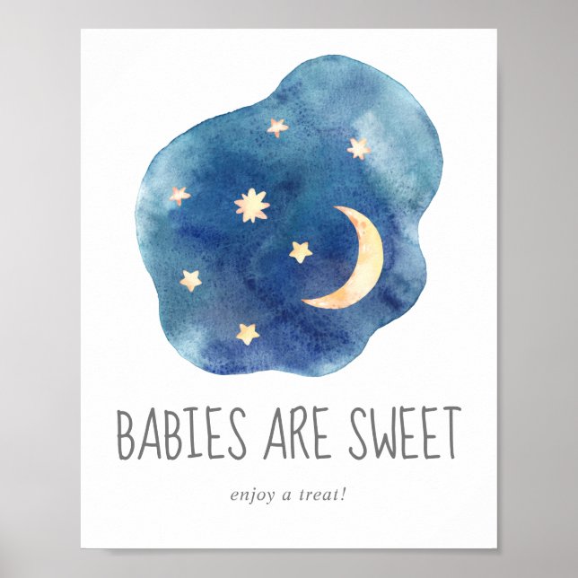 Póster Luna y Estrellas Los bebés son dulces disfrutan de (Frente)
