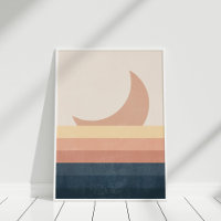 Luna y océano abstractos minimalistas