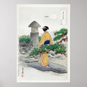 Póster Luna y Pino de Ogata Gekko (1896)