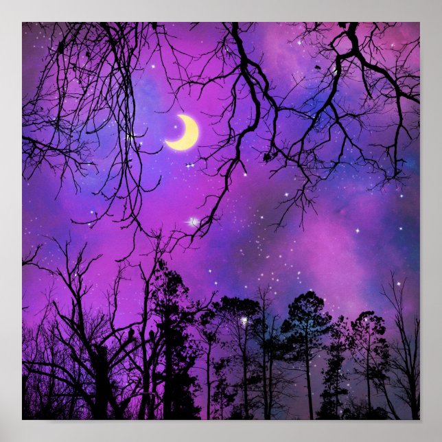 Póster Lunar, Amante de la Luna, Galaxia, Hombres y Mujer (Frente)