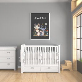 Póster Lunar Pals - Baby Wolf Poster