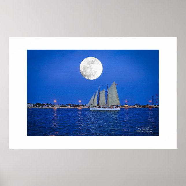 Póster Lunar Schooner—Key West, FL (Frente)