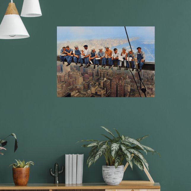 Póster Lunch Atop A Skyscraper 1932 NYC Remastered Color (Salón 1)