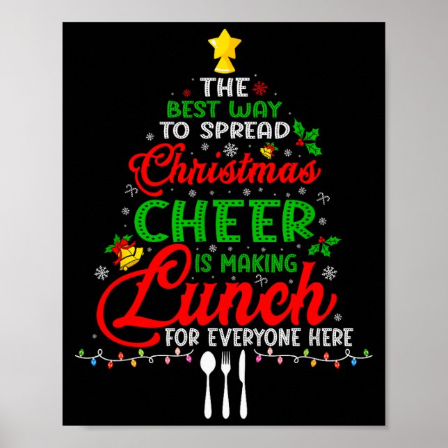 Póster Lunch Lady Christmas Xmas School Cafeteria Lunch L (Frente)