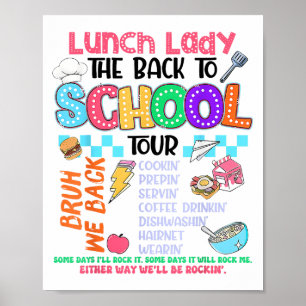 Póster Lunch Lady De Vuelta A La Escuela Tour Cafetería C
