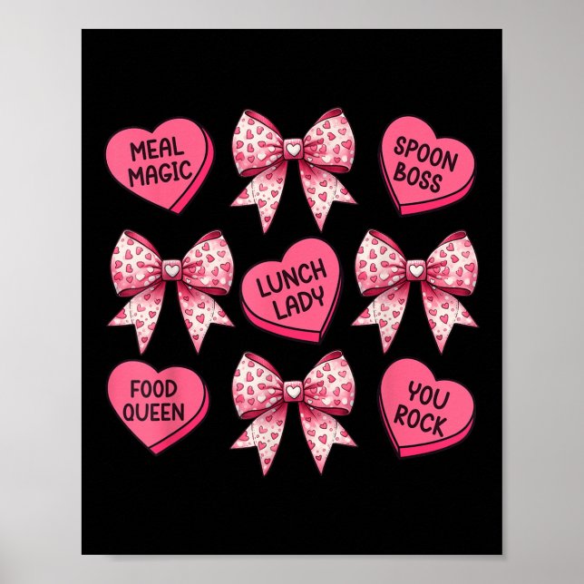 Póster Lunch Lady Día de San Valentín Heart Candy Coquett (Frente)