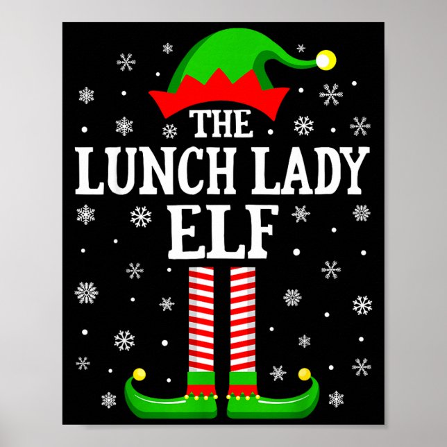 Póster Lunch Lady Elf Funny Christmas Family Matching  (Frente)