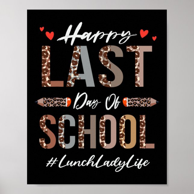 Póster Lunch Lady Feliz el último día de clase Verano Gra (Frente)