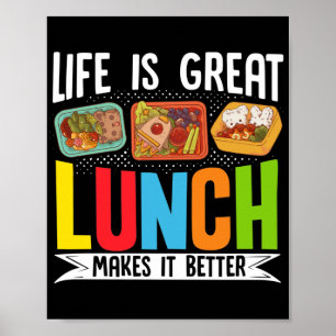 Póster Lunch Lady Life Is Great Lunch Lo Hace Mejor