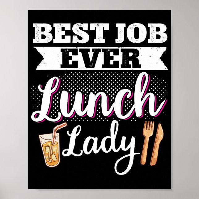 Póster Lunch Lady Mejor Trabajo Almuerzo Nocturno (Frente)