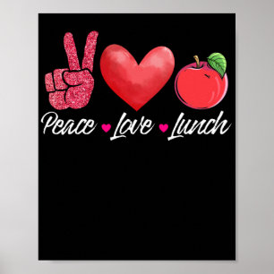 Póster Lunch Lady Peace Love Lunch Lunch Lady