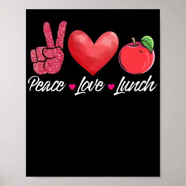 Póster Lunch Lady Peace Love Lunch Lunch Lady (Frente)