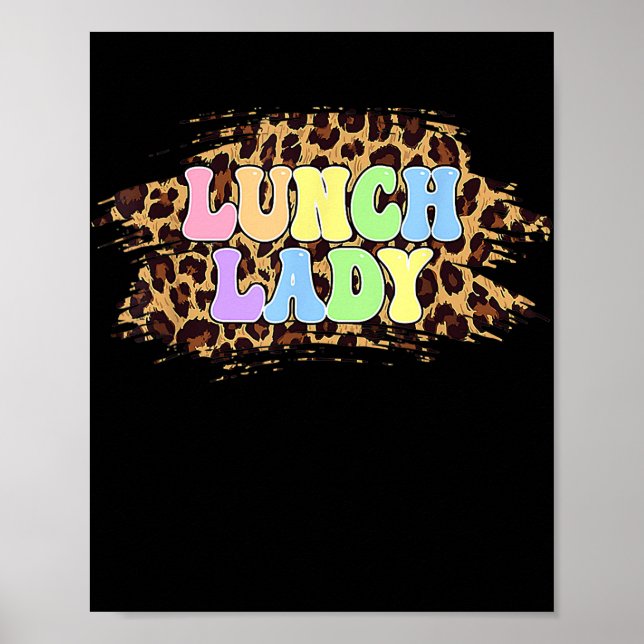Póster Lunch Lady Teacher Divertido Día de Pascua Lanza (Frente)