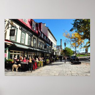 Póster Lunch Vieux Quebec City Street Canada Poster