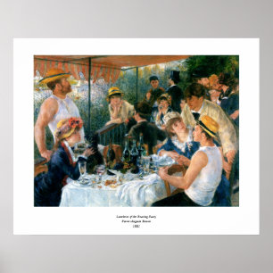 Póster Luncheon de Renoir del Fiesta del barco (1881)