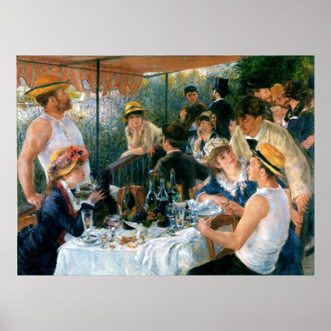 Póster Luncheon de Renoir del Fiesta del barco (1881) (Frente)