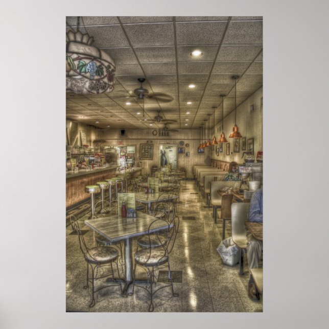 Póster Luncheonette Vintage (Frente)