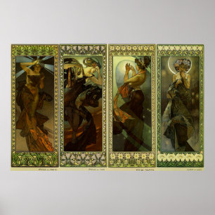 Póster Lune et Etoiles - 1902 - Por Alphonse Mucha