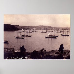 Póster Lunenburg Nueva Escocia Canadá