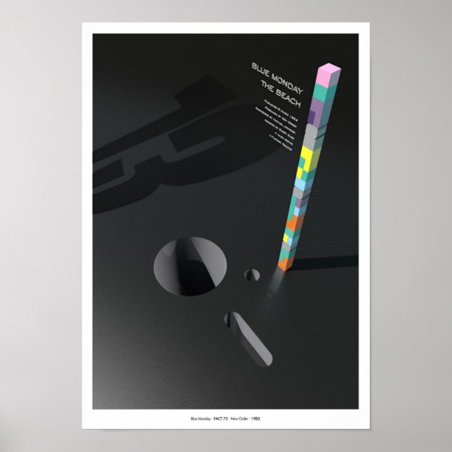 Póster Lunes azul inspirado (Frente)