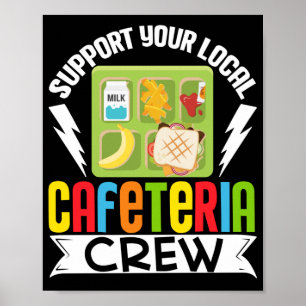 Póster Lunes Dama Apoyo a la Cafetería Local Almuerzo de 