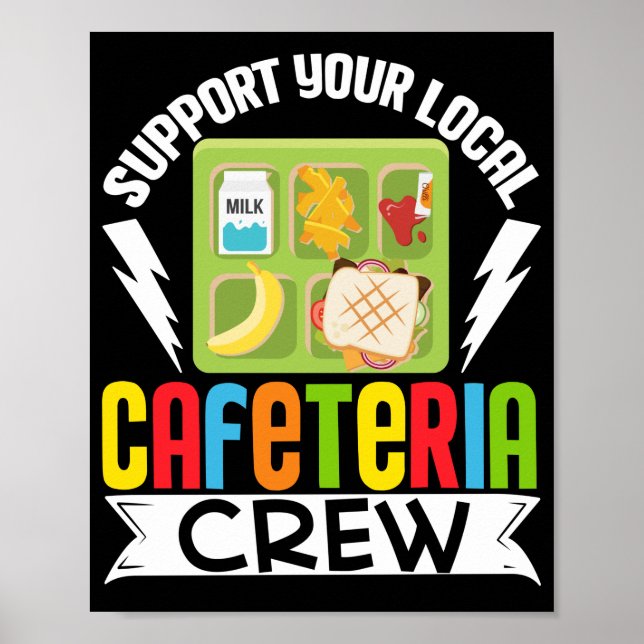 Póster Lunes Dama Apoyo a la Cafetería Local Almuerzo de  (Frente)