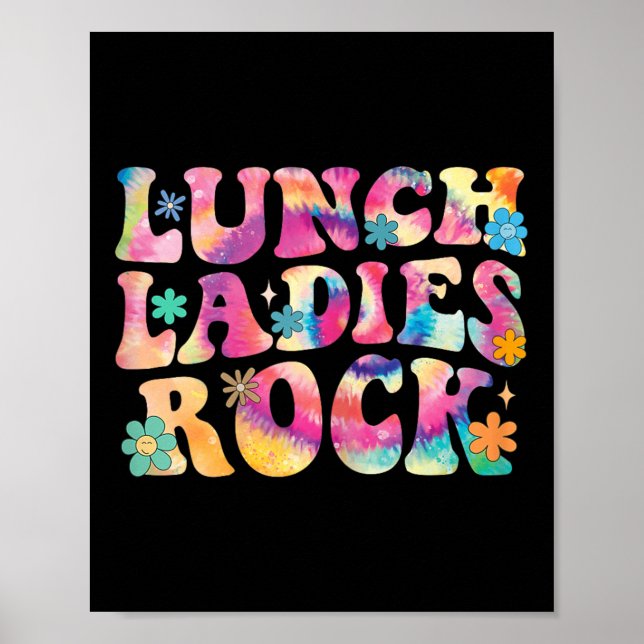 Póster Lunes Damas Rock Tie Dye Cafetería Crew Groovy La (Frente)