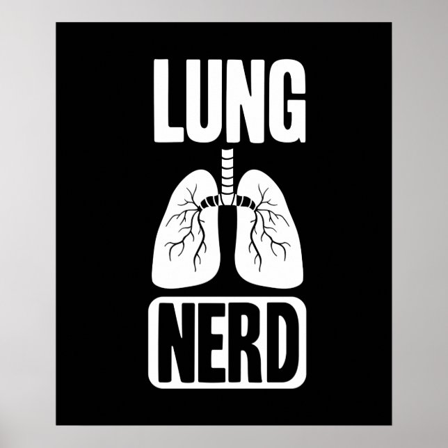 Póster Lung Nerd RT Pulmonólogo Terapia Respiratoria (Frente)