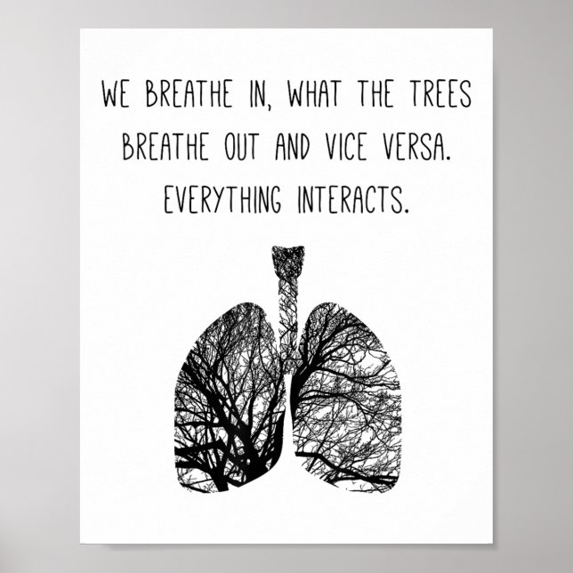 Póster Lung Tree Air Breathe Breathing Photosyntation Tre (Frente)