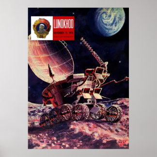 Póster Lunokhod, URSS, 1973 — poster espacial vintage sov