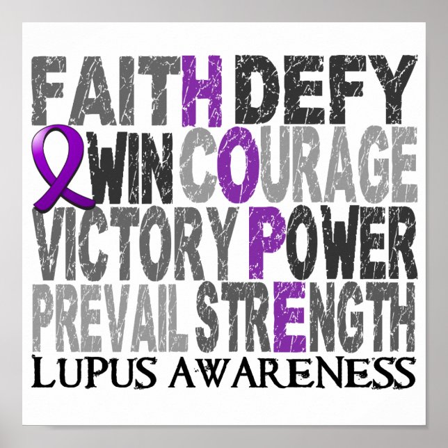 Póster Lupus de Hope Word Collage (Frente)