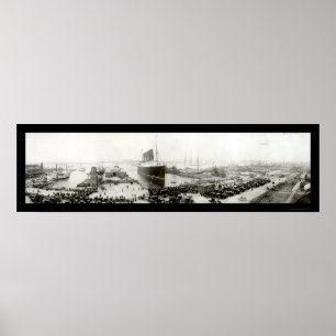 Póster Lusitania End Voyage Photo 1907