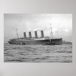 Póster Lusitania sale de Nueva York