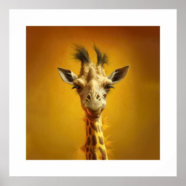 Póster Lustiges Giraffenportrait - Poster (Frente)
