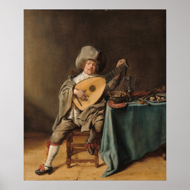 Póster Lute Player - Jan Miense Molenaer Bella Artes Post (Frente)
