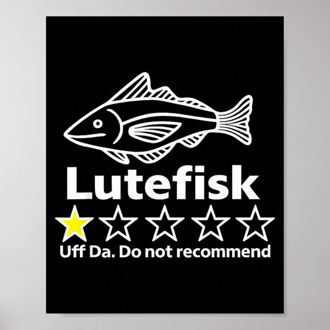 Póster Lutefisk Highly Recommend Funny For Men Women  (Frente)