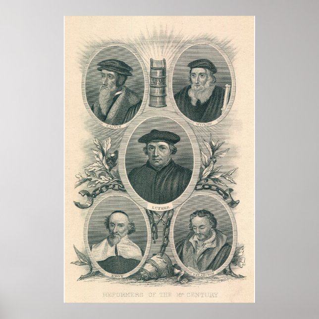 Póster Lutero y reformadores del siglo XVI (Frente)