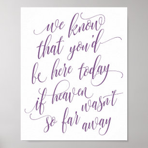 Póster Luxe Calligraphy In Memory Sign (Plum)