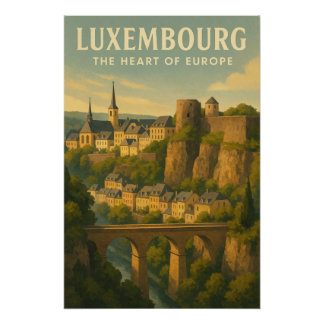 Póster Luxembourg – The Heart of Europe