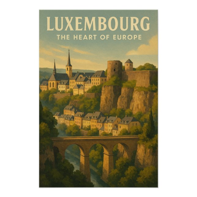 Póster Luxembourg – The Heart of Europe (Anverso)